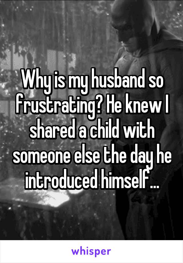 Why is my husband so frustrating? He knew I shared a child with someone else the day he introduced himself...