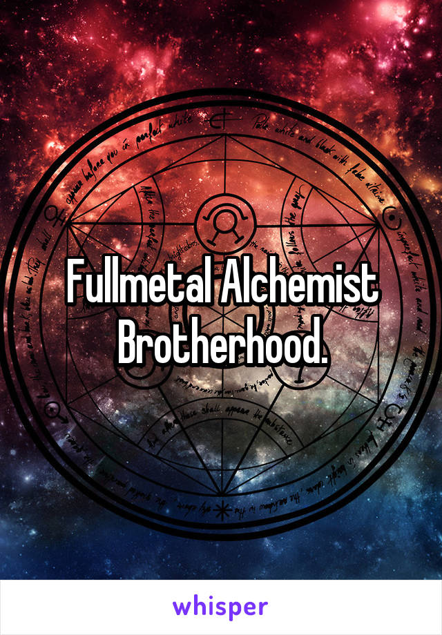 Fullmetal Alchemist Brotherhood.