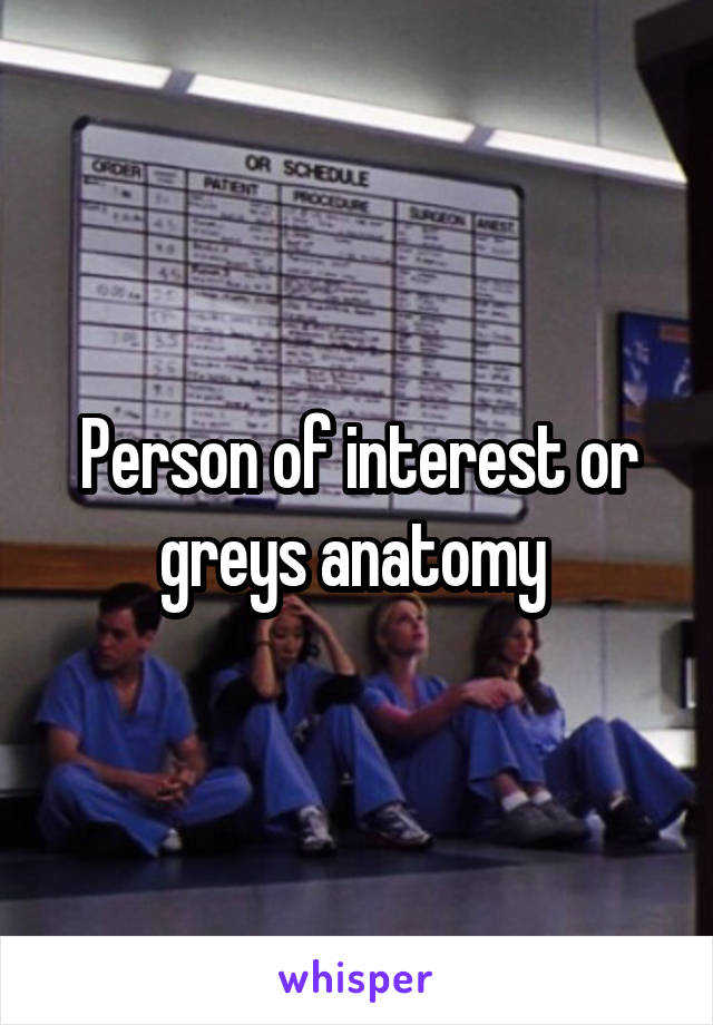Person of interest or greys anatomy 