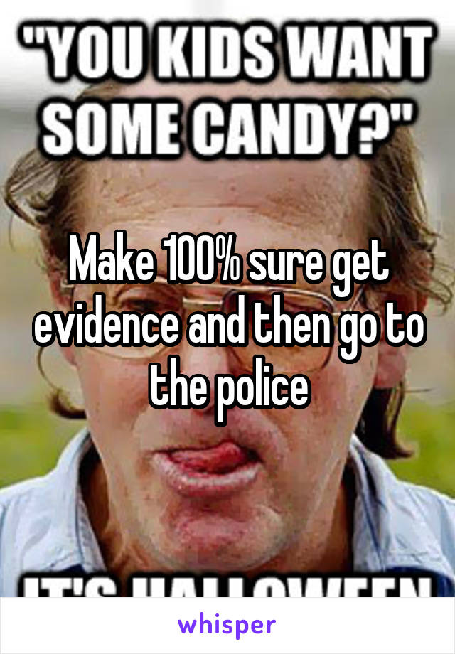 Make 100% sure get evidence and then go to the police