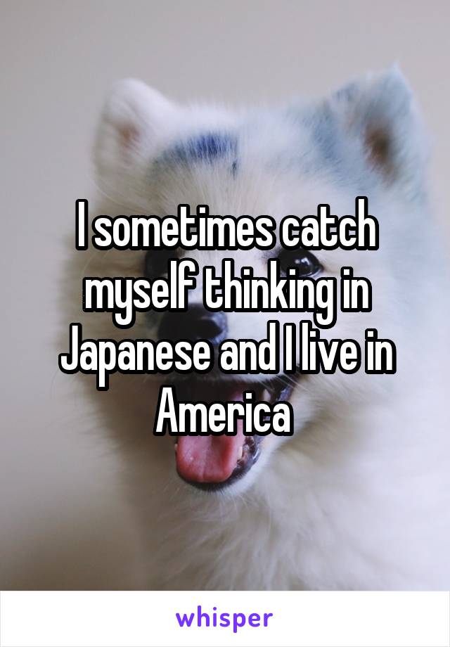 I sometimes catch myself thinking in Japanese and I live in America 