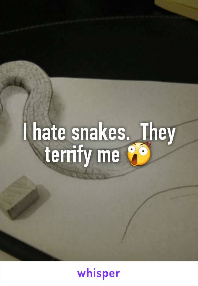 I hate snakes.  They terrify me 😲