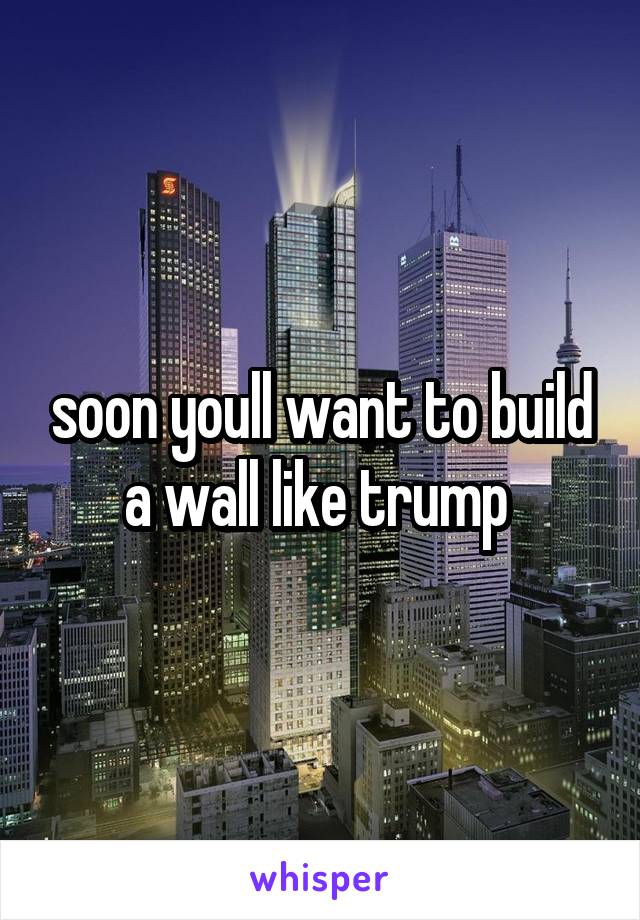 soon youll want to build a wall like trump 