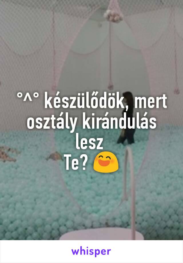 °^° készülődök, mert osztály kirándulás lesz 
Te? 😄