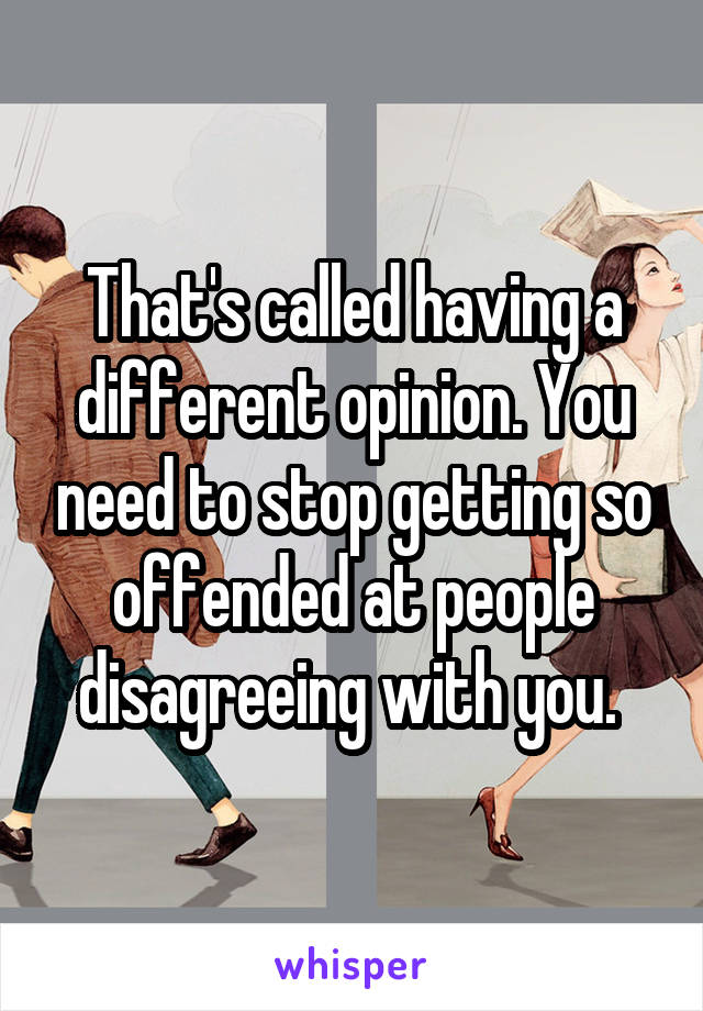 That's called having a different opinion. You need to stop getting so offended at people disagreeing with you. 