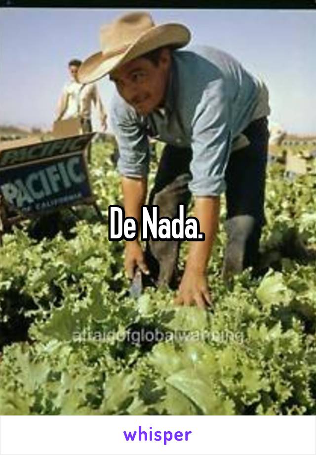 De Nada. 