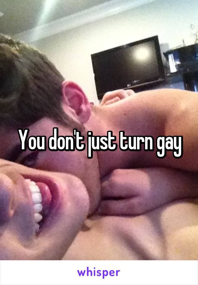 You don't just turn gay