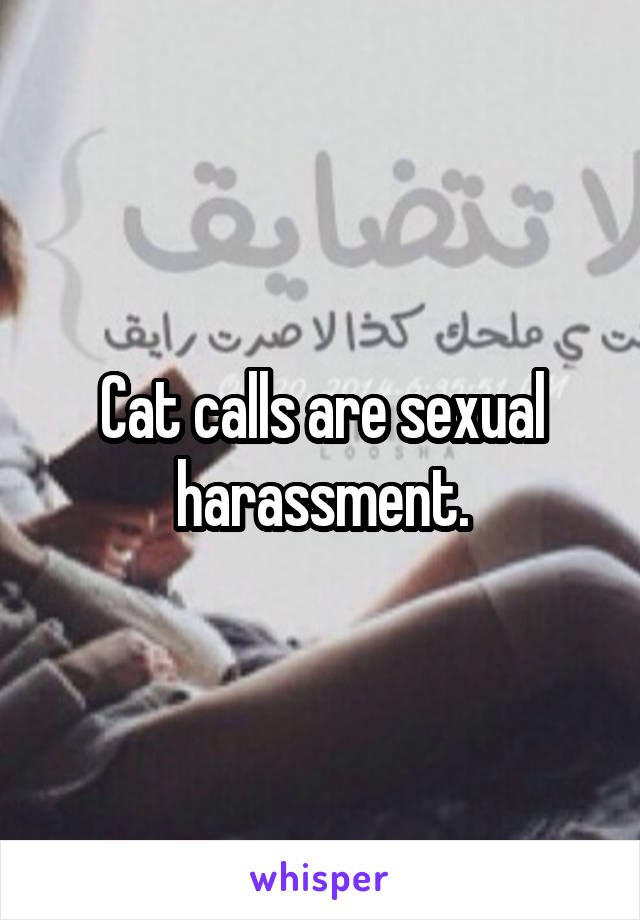 Cat calls are sexual harassment.