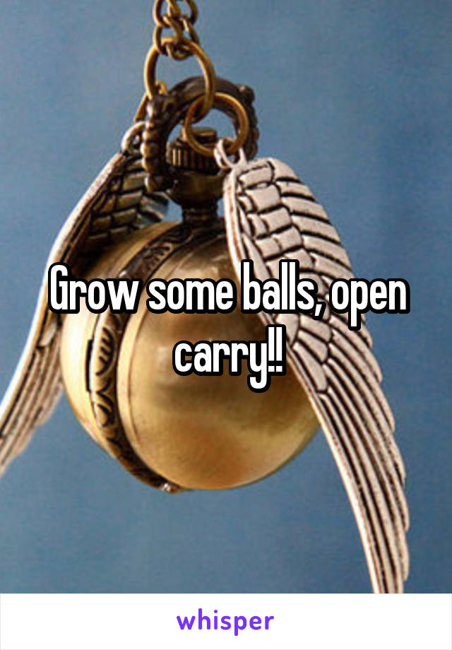 Grow some balls, open carry!!