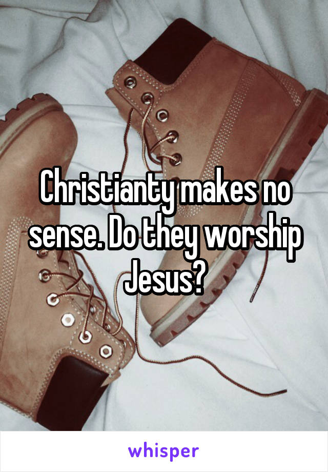 Christianty makes no sense. Do they worship Jesus?