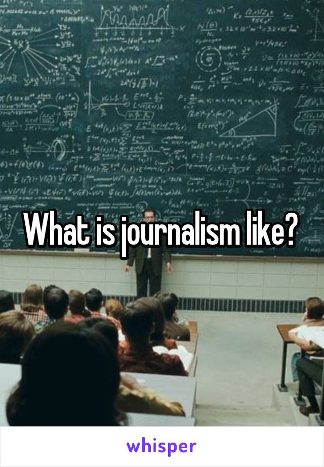 What is journalism like? 