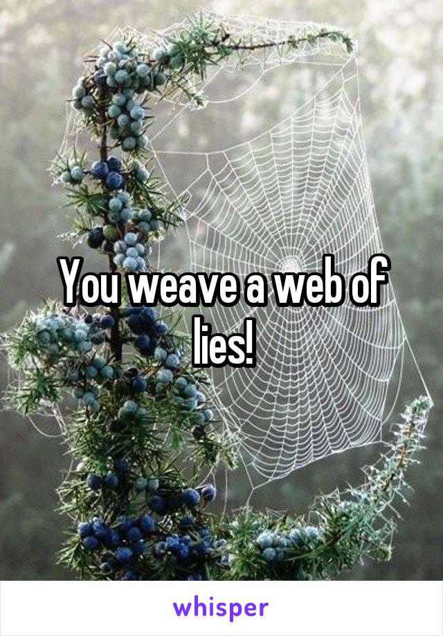 You weave a web of lies!