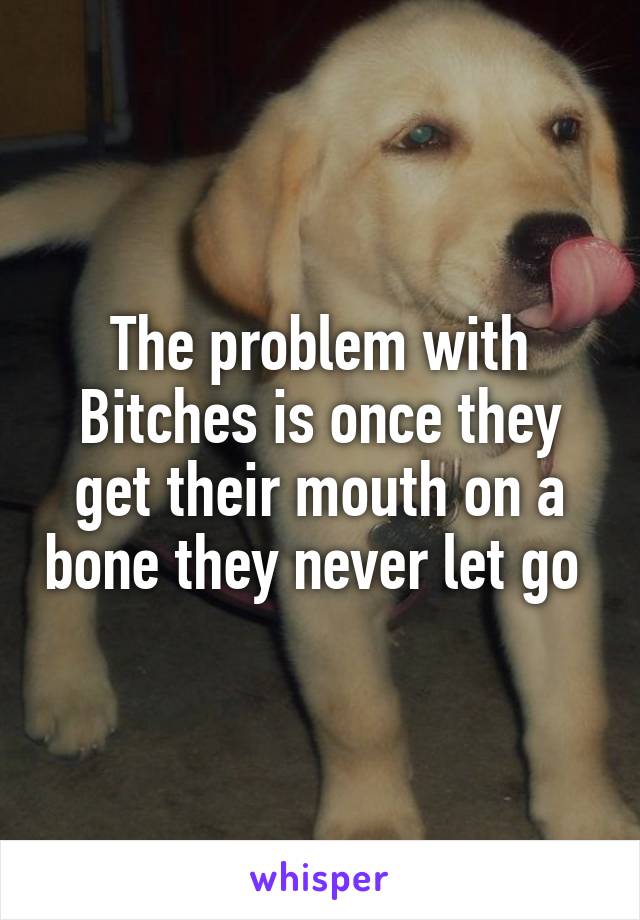 The problem with Bitches is once they get their mouth on a bone they never let go 