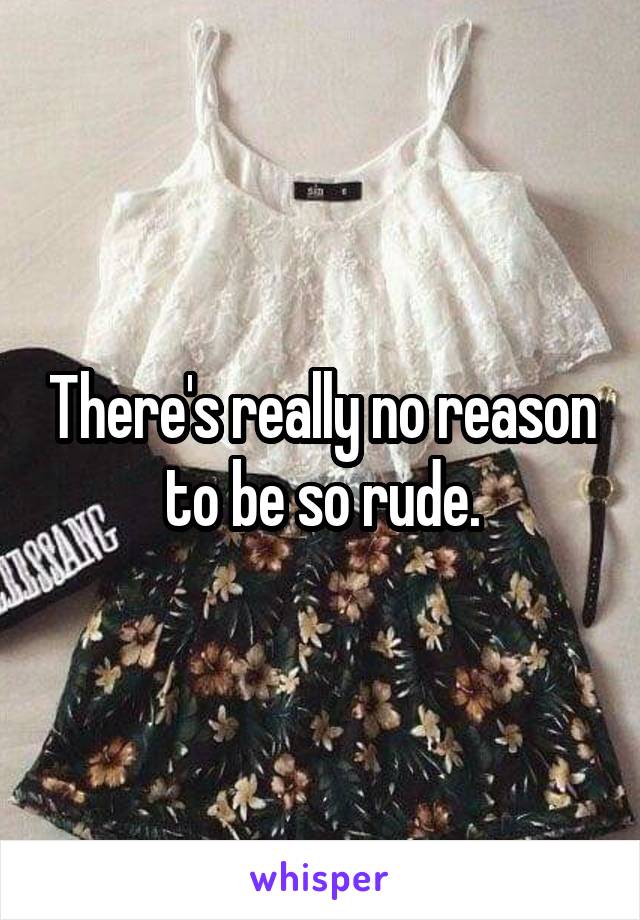 There's really no reason to be so rude.