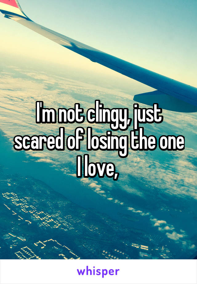 I'm not clingy, just scared of losing the one I love, 