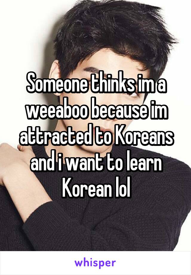 Someone thinks im a weeaboo because im attracted to Koreans and i want to learn Korean lol