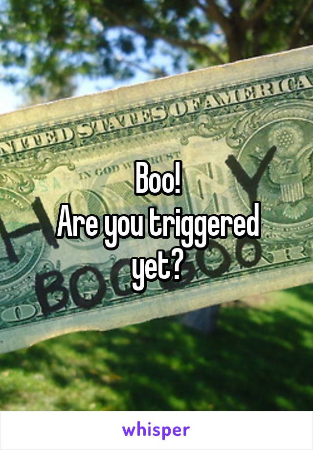 Boo!
Are you triggered yet?