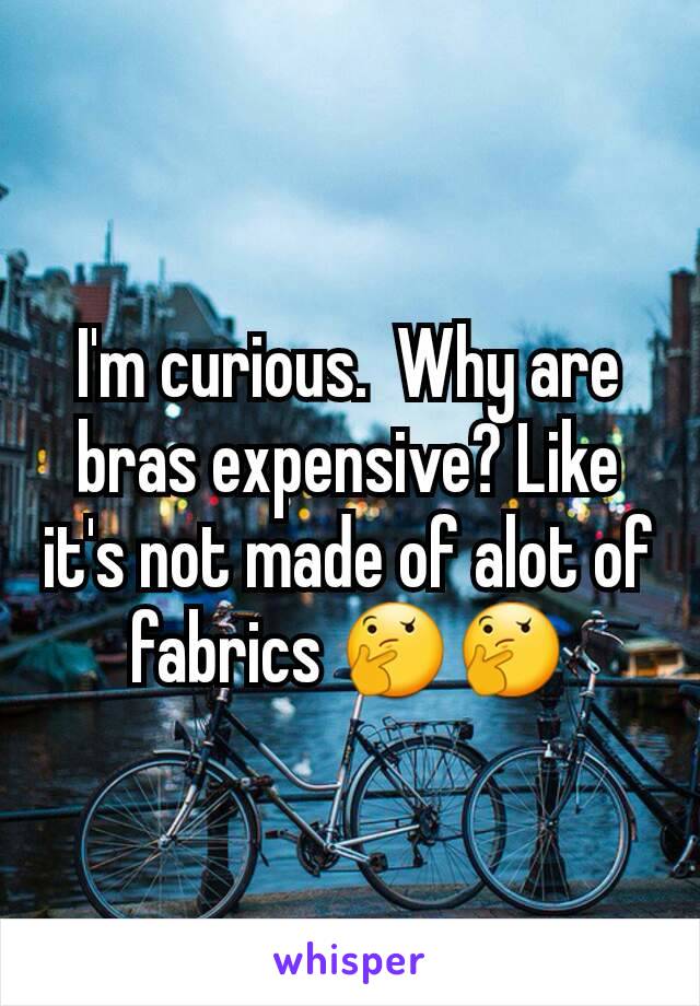 I'm curious.  Why are bras expensive? Like it's not made of alot of fabrics 🤔🤔