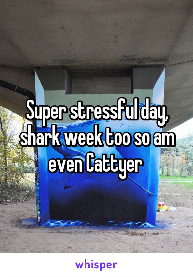 Super stressful day, shark week too so am even Cattyer 