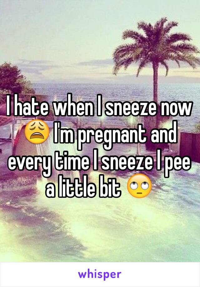 I hate when I sneeze now 😩 I'm pregnant and every time I sneeze I pee a little bit 🙄