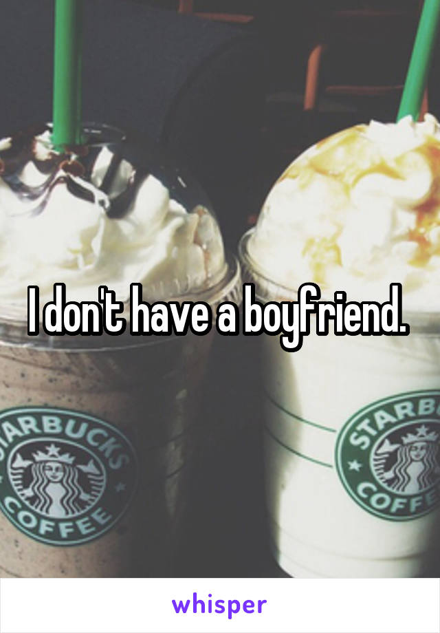 I don't have a boyfriend. 