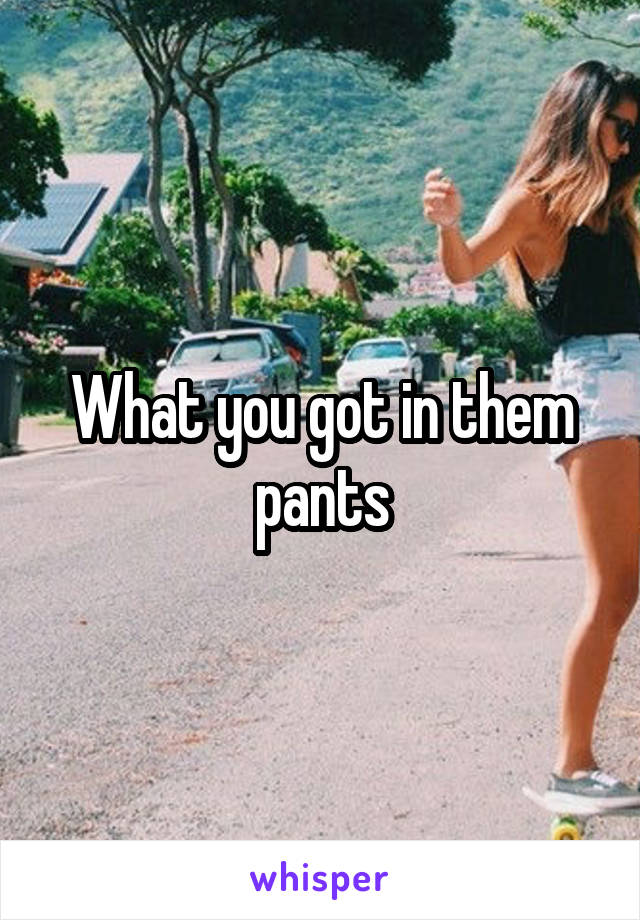What you got in them pants