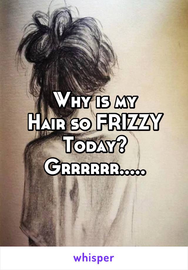 Why is my
Hair so FRIZZY
Today?
Grrrrrr.....