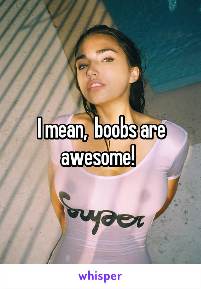 I mean,  boobs are awesome!  