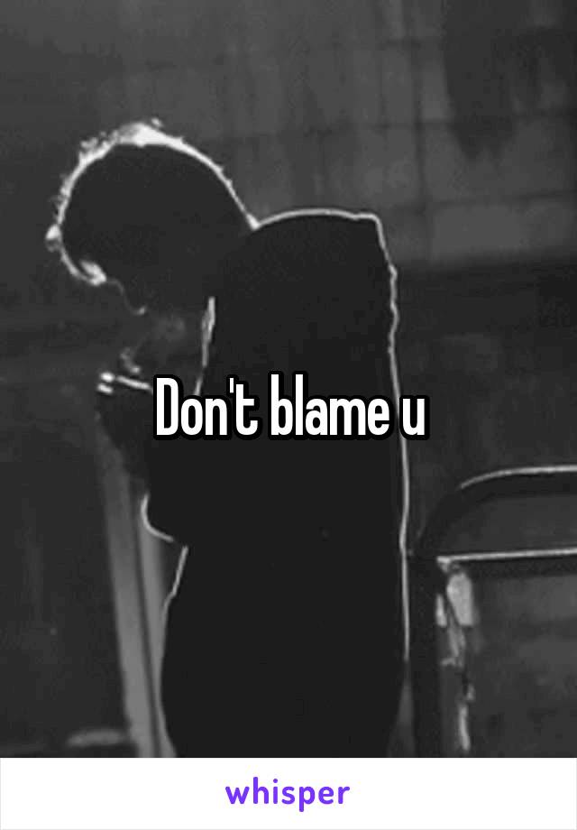 Don't blame u