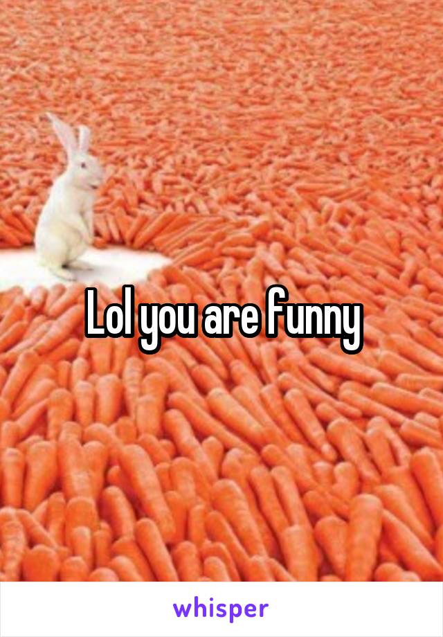 Lol you are funny