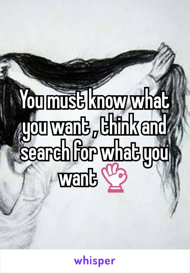 You must know what you want , think and search for what you want👌