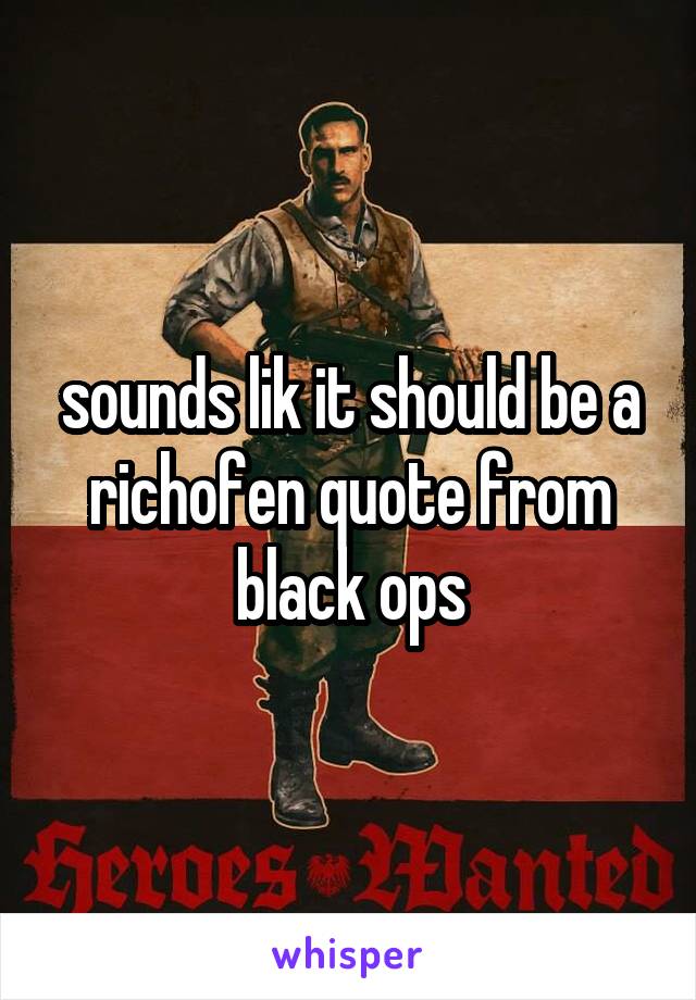 sounds lik it should be a richofen quote from black ops