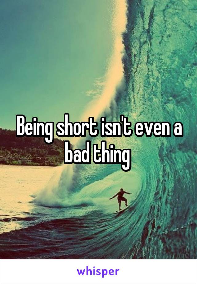 Being short isn't even a bad thing 