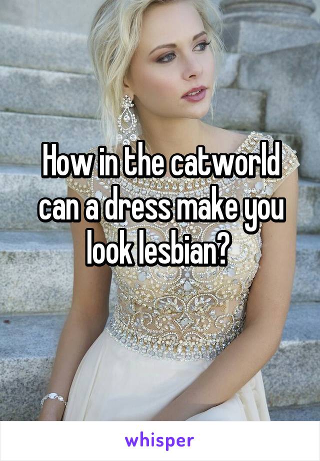 How in the catworld can a dress make you look lesbian? 

