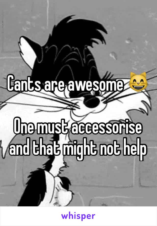 Cants are awesome 😸

One must accessorise and that might not help