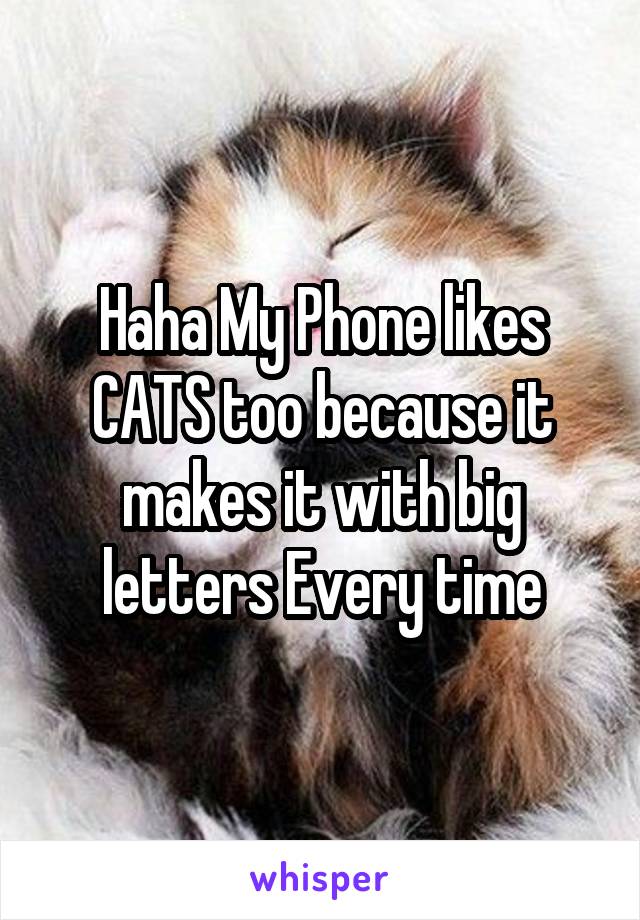 Haha My Phone likes CATS too because it makes it with big letters Every time