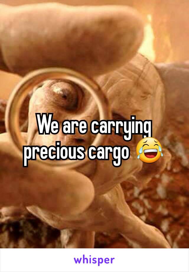 We are carrying precious cargo 😂