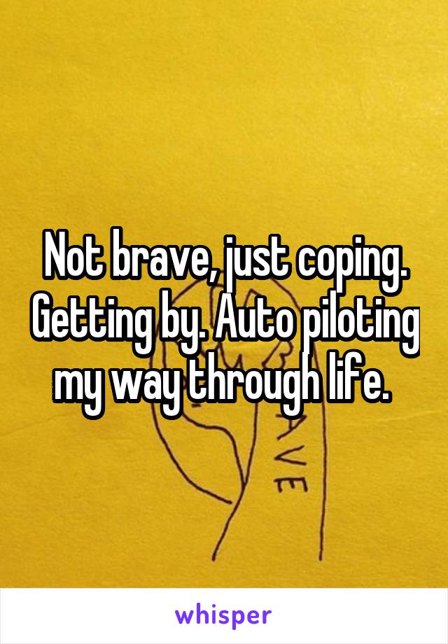 Not brave, just coping. Getting by. Auto piloting my way through life. 