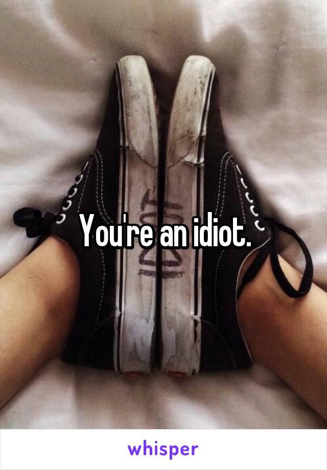 You're an idiot.