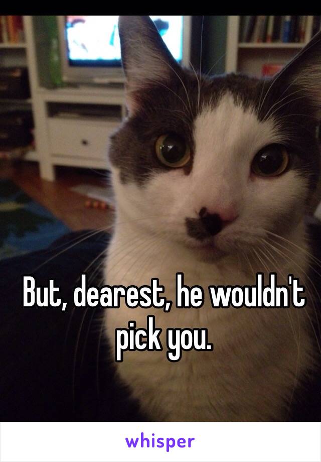 But, dearest, he wouldn't pick you.