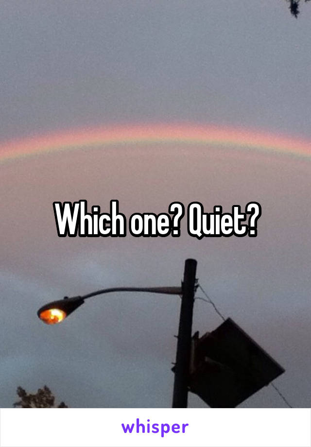 Which one? Quiet?