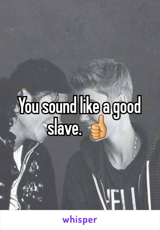 You sound like a good slave. 👍