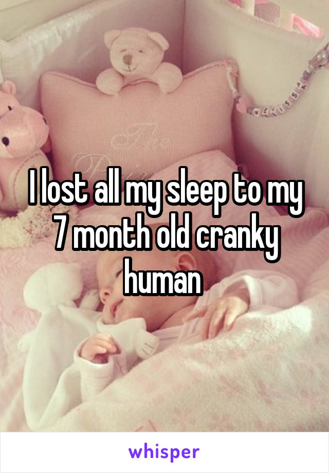 I lost all my sleep to my 7 month old cranky human 