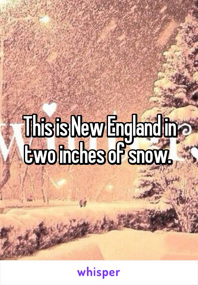 This is New England in two inches of snow. 