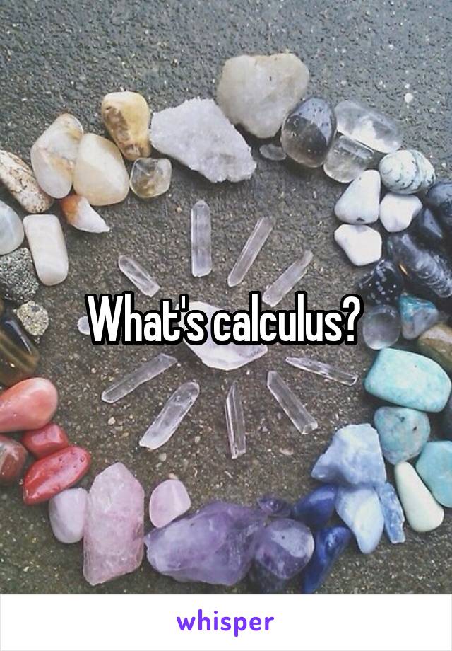 What's calculus? 