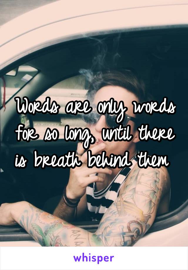 Words are only words for so long, until there is breath behind them 