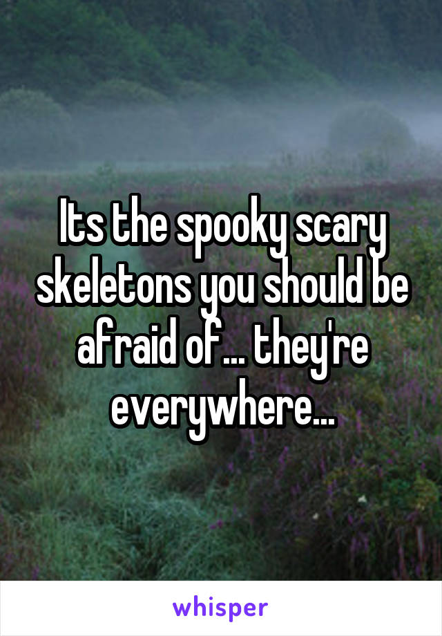Its the spooky scary skeletons you should be afraid of... they're everywhere...