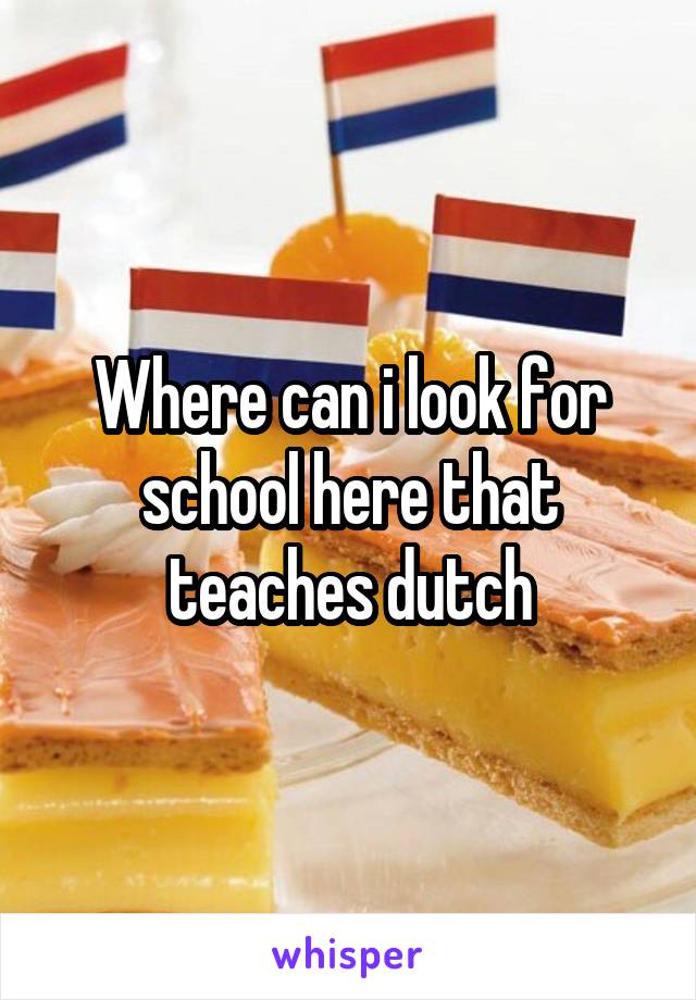 Where can i look for school here that teaches dutch