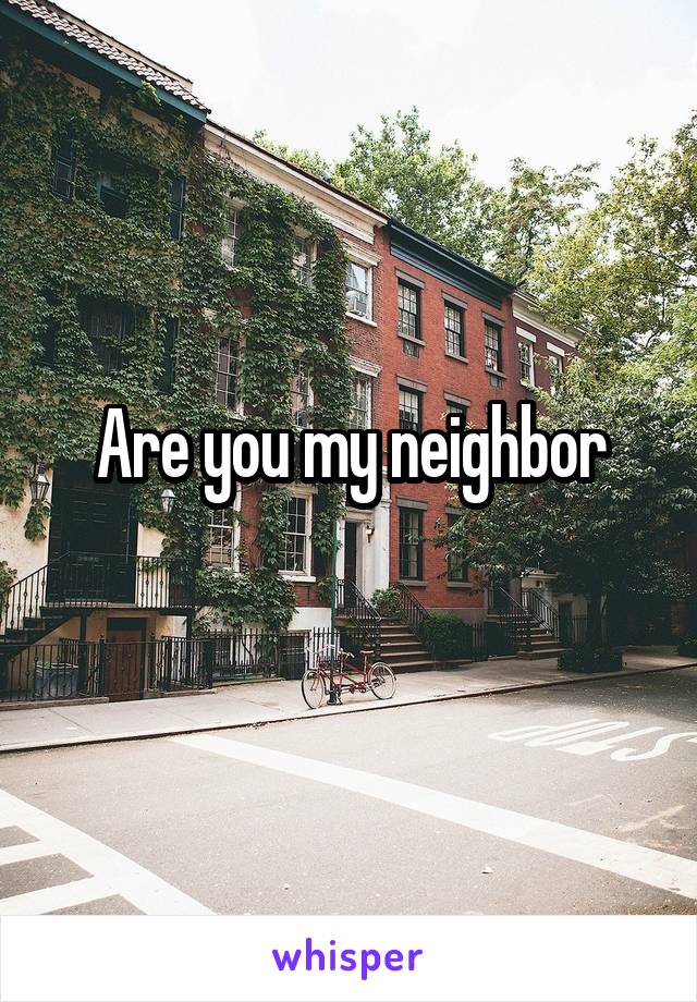 Are you my neighbor
