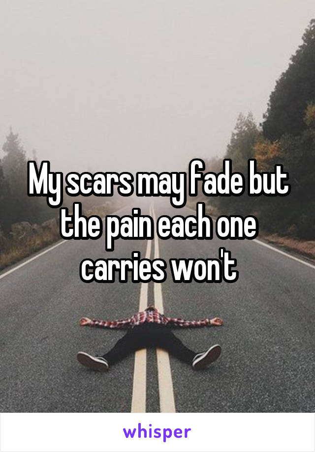 My scars may fade but the pain each one carries won't
